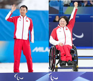 蔡佳云、王蒙担任米兰冬残奥会闭幕式中国代表团旗手